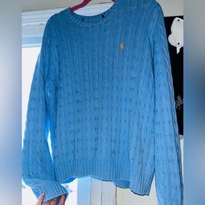 Polo Ralph Lauren Light Blue Cable Knit Sweater